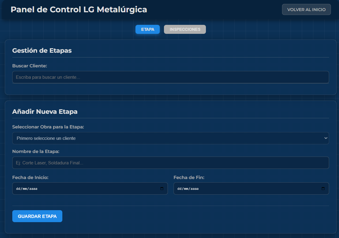 Módulo para gestión de etapas de producción
